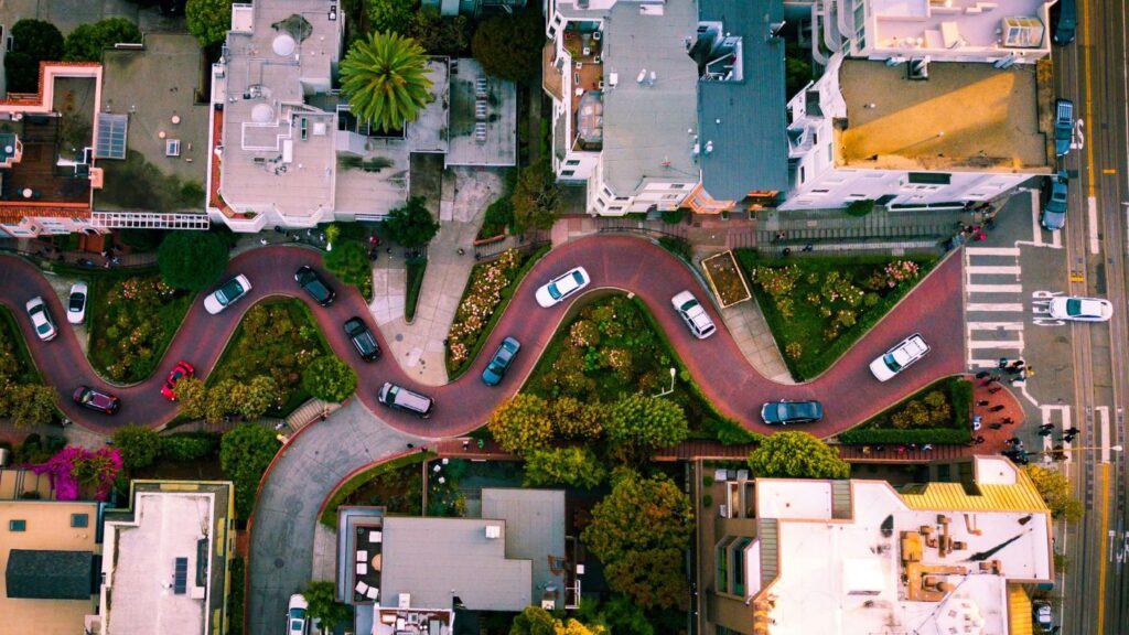 Veduta di Lombard Street a SanFrancisco