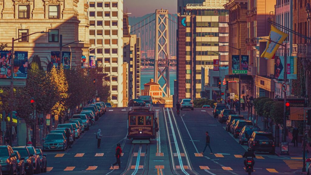 Veduta di San Francisco, Tram su strada